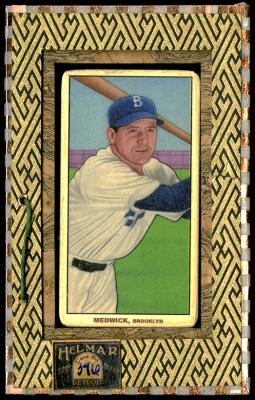 Picture, Helmar Brewing, T206-Helmar Card # 396, Joe MEDWICK (HOF), Batting follow through, Brooklyn Dodgers